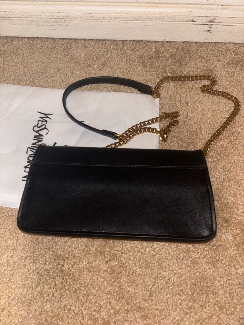 Saint Laurent Black YSL Chain Crossbody Bag - Picture 4 of 4
